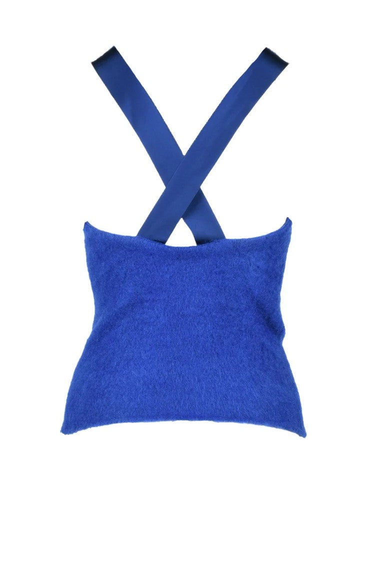 Alberta Ferretti Mohair Sleeveless Knit Top - Blue