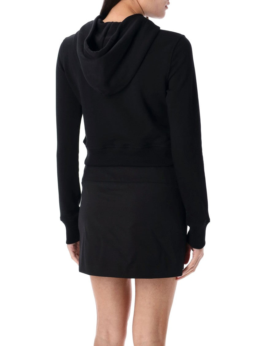 Diesel F-Slimmy Hood Cropped Black Hoodie