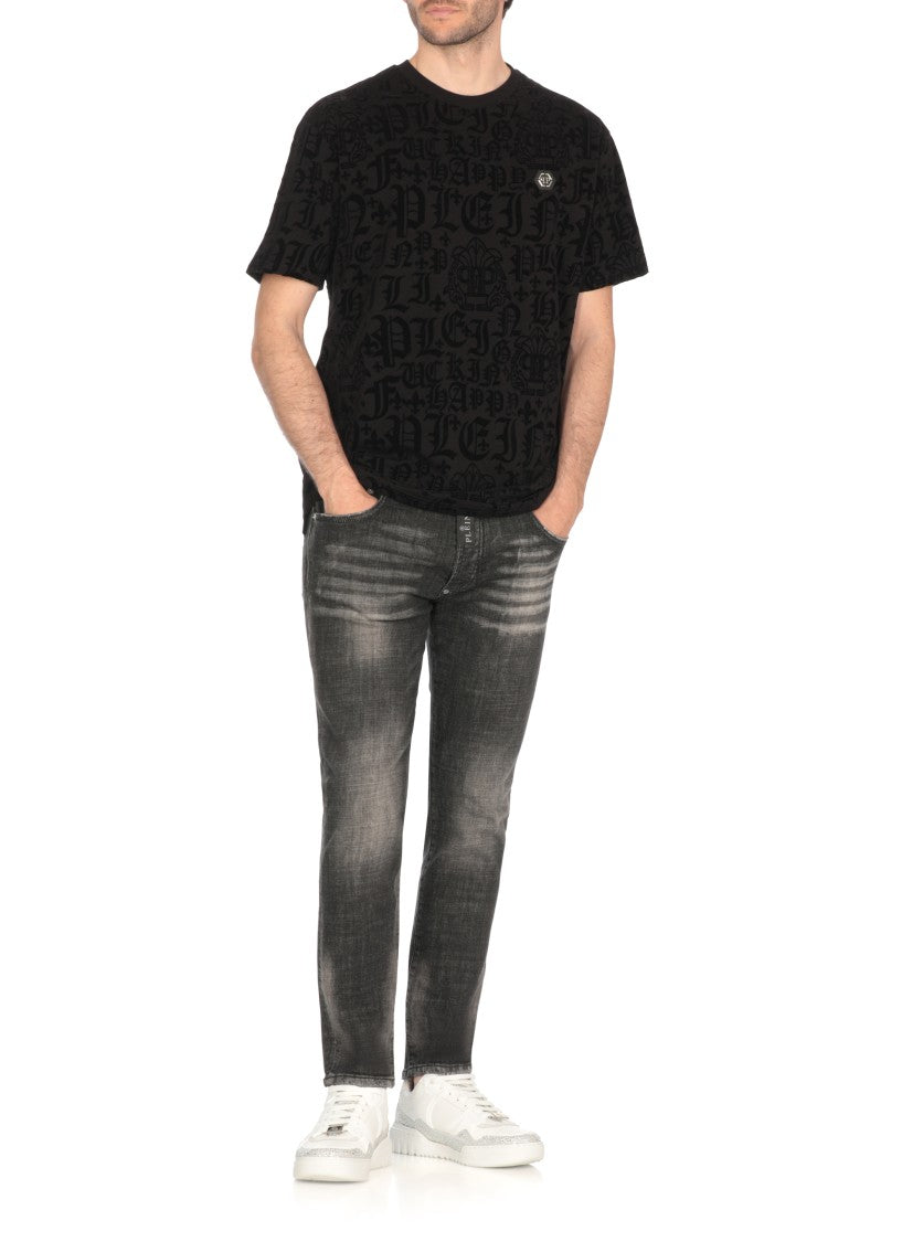 Philipp Plein Black Cotton T-Shirt