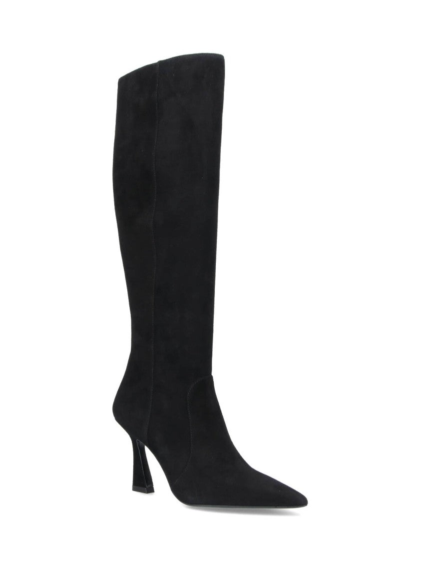 Stuart Weitzman Knee-High Boots With Pointed Toe And Curved Heel