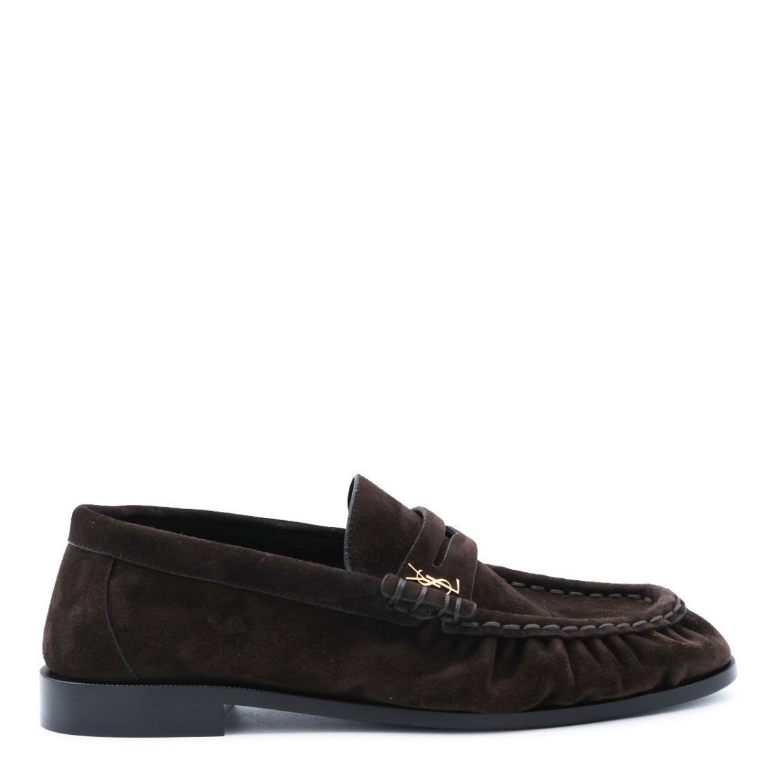 Saint Laurent Brown Suede Slip-On Loafers