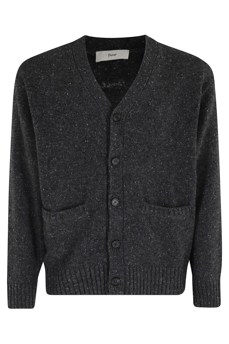 Dunst Charcoal Grey Knit Cardigan With V-Neck