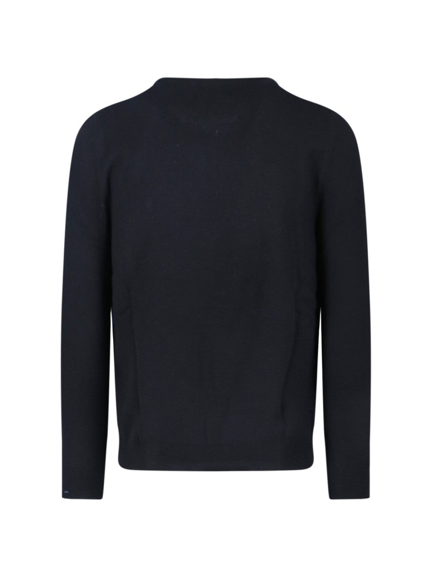 Polo Ralph Lauren Fine Knit Black Crewneck Sweater With Embroidered Logo