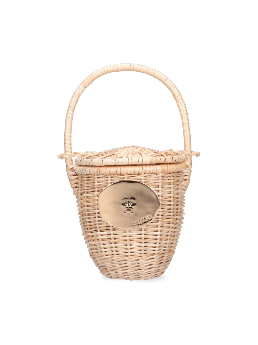 Patou Woven "Bucket" Bag – Beige