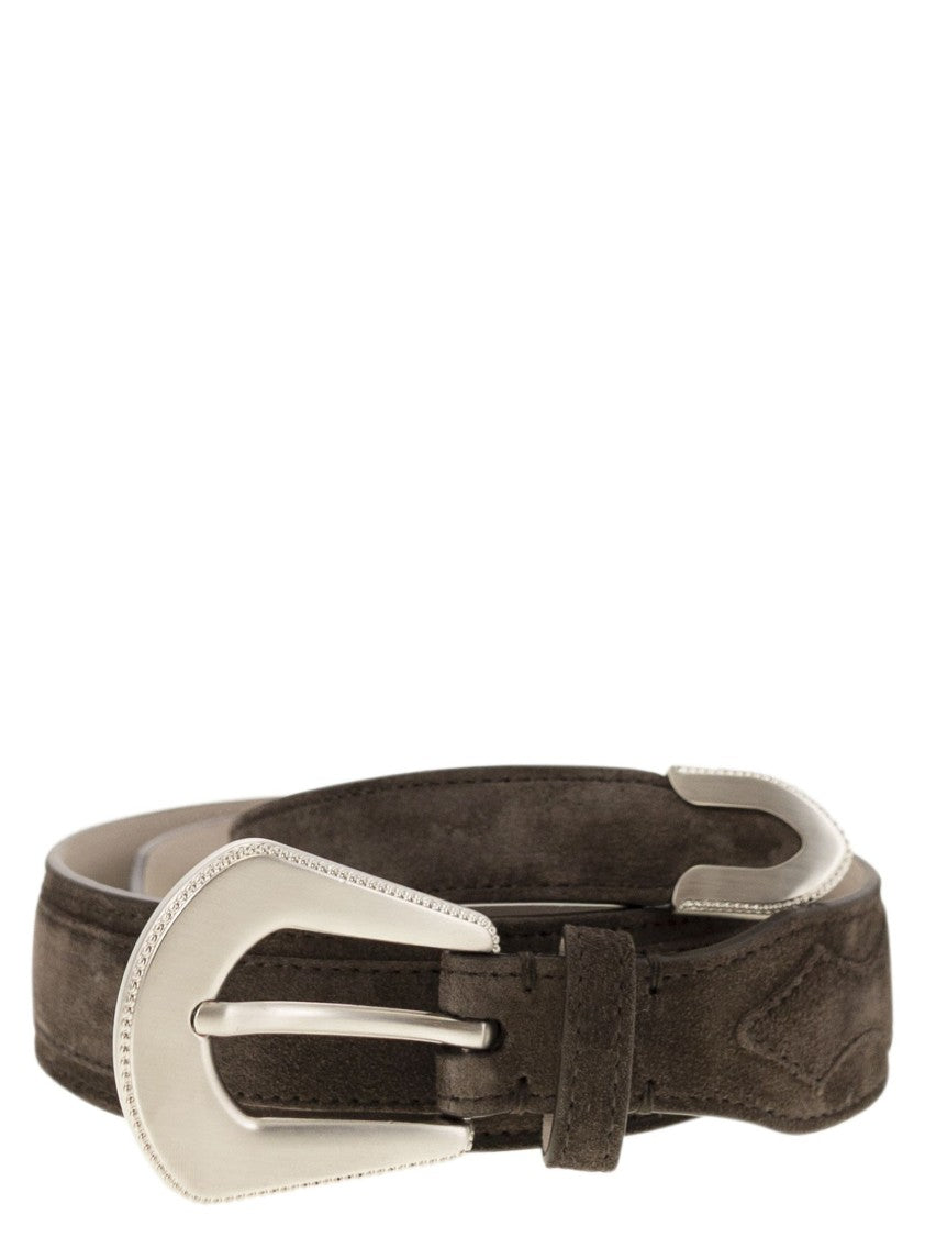Brunello Cucinelli Brown Suede Belt