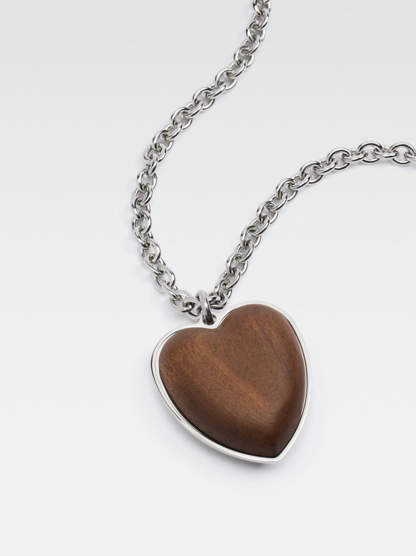 Jacquemus Heart Pendant Necklace With Silver-Tone Chain