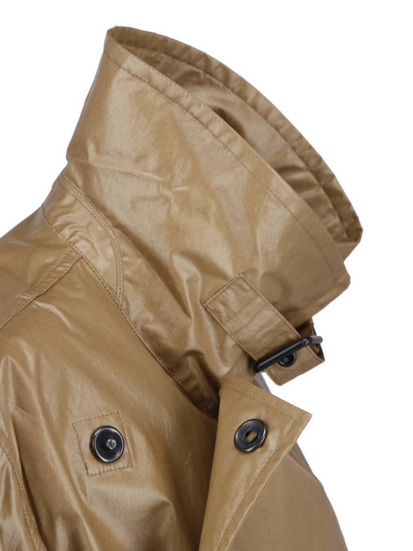 Lemaire Khaki Coated Cotton Short Belted Coat