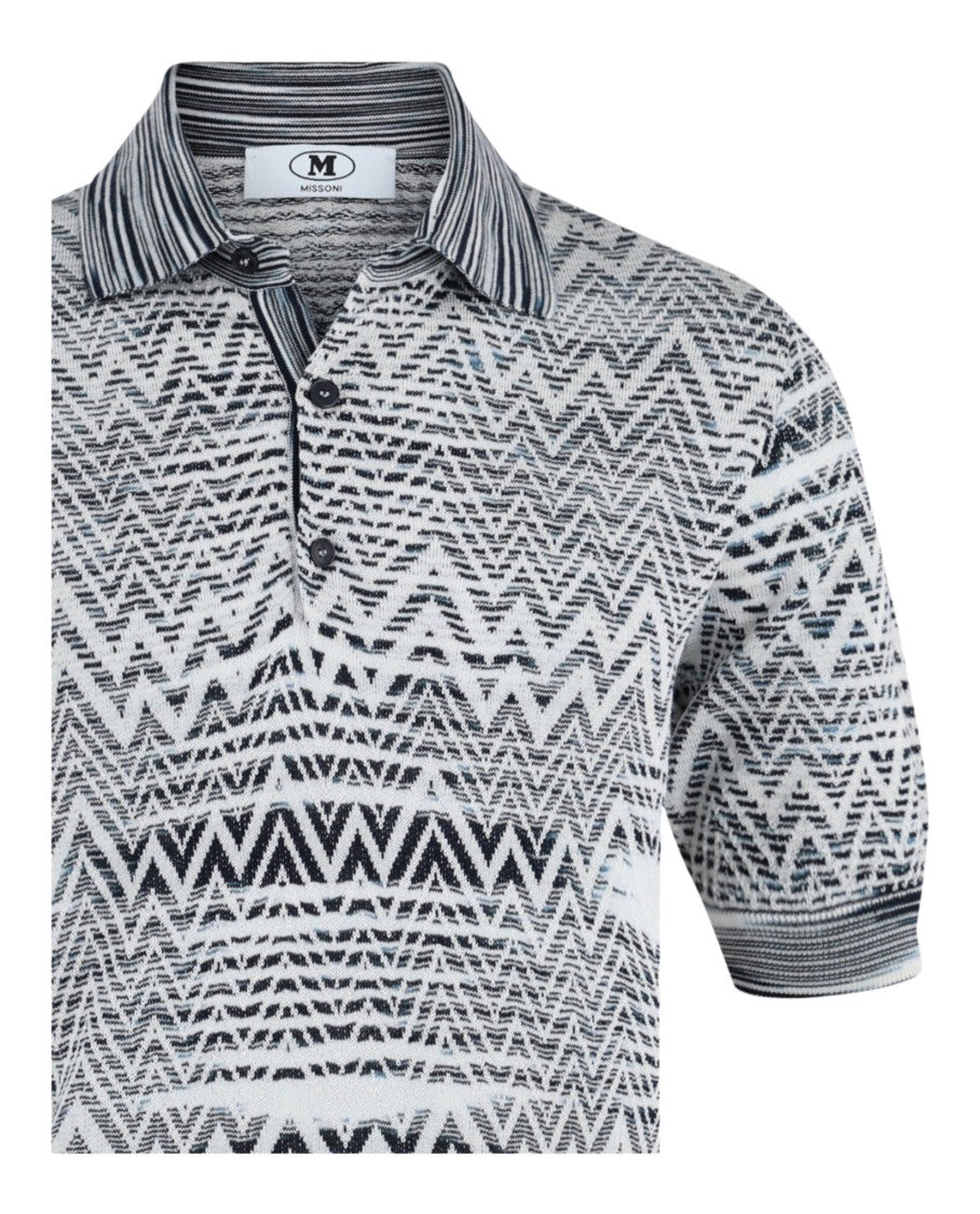 M Missoni Zig Zag Slub Polo Shirt