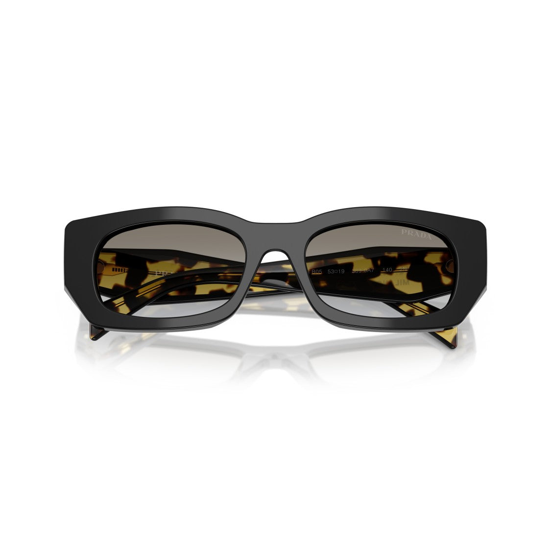 Prada 0Pr B05s Rectangular Black Acetate Sunglasses