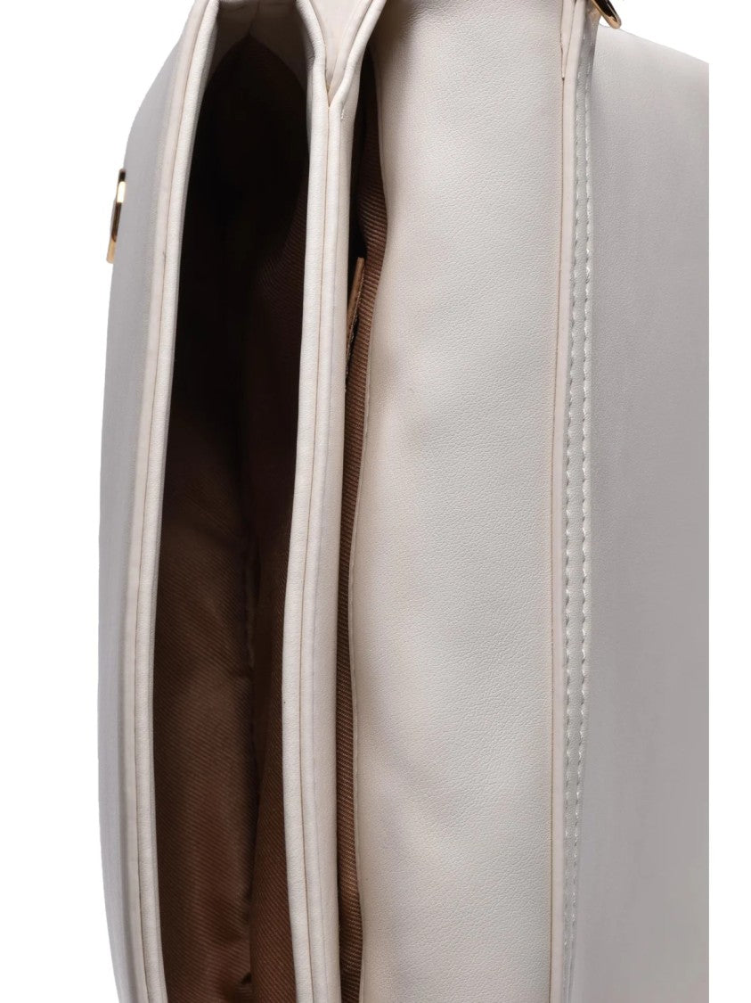 Love Moschino White Polyurethane Saffiano Crossbody Bag