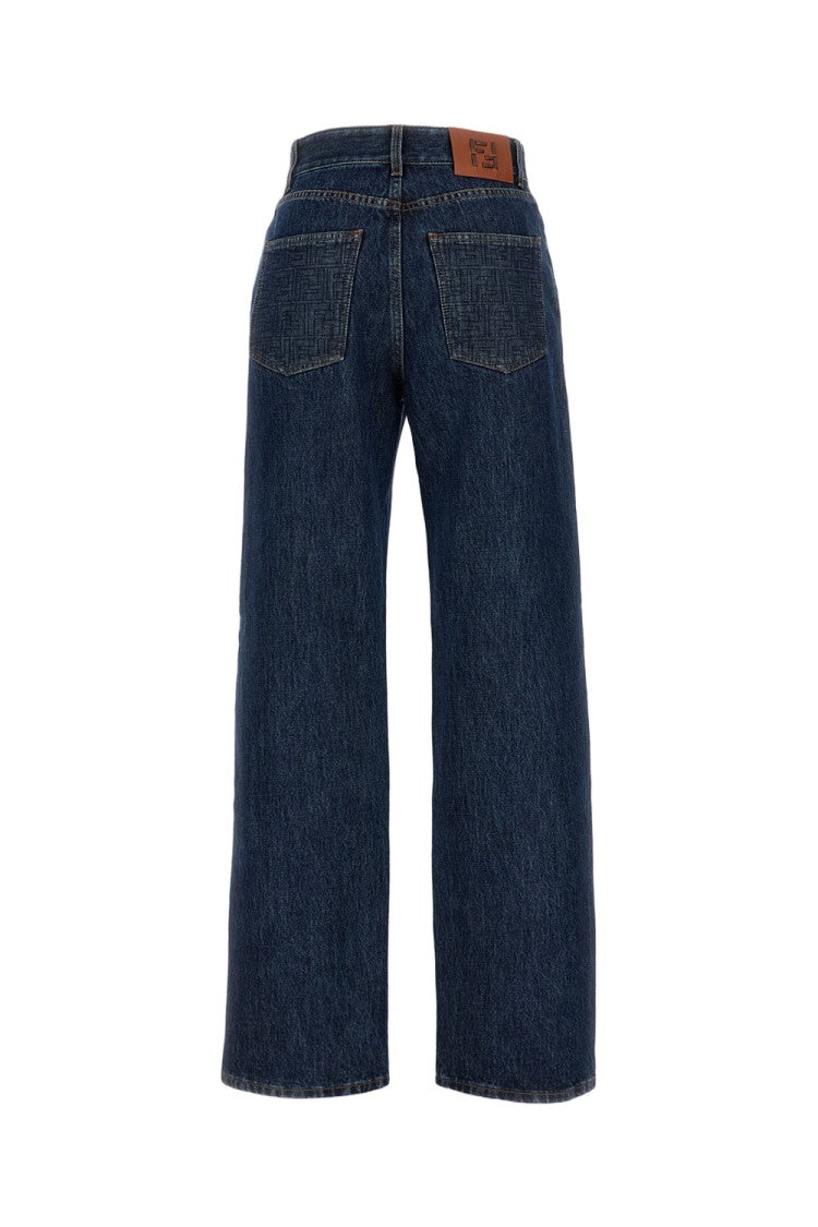 Fendi Wide-Leg Denim Jeans With Contrasting Stitching