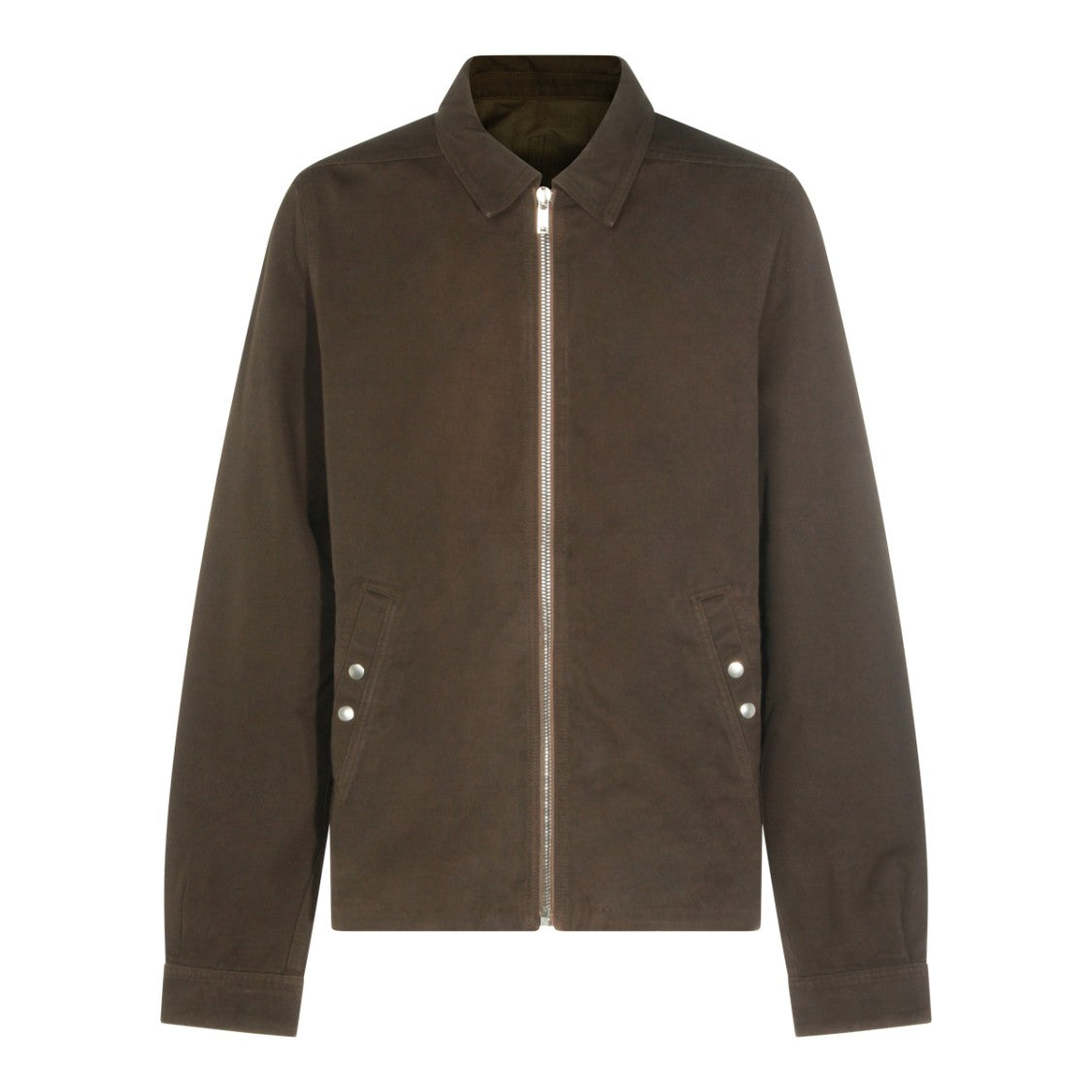 Drkshdw By Rick Owens Brown Zip-Front Casual Jacket With Minimalistic Design