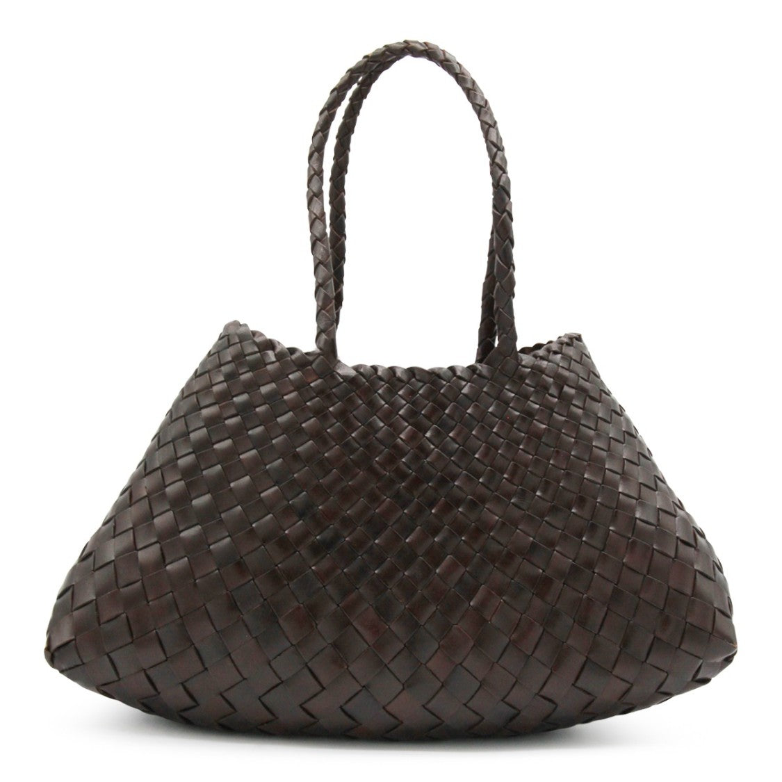 Dragon Diffusion Dark Brown Handcrafted Knitted Santa Croce Shoulder Bag