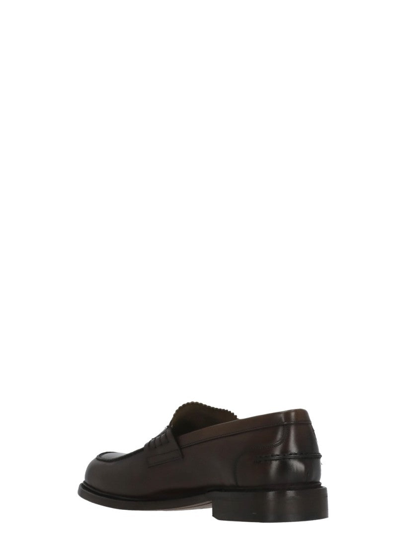 Berwick 1707 Brown Pebbled Leather Mask Loafers