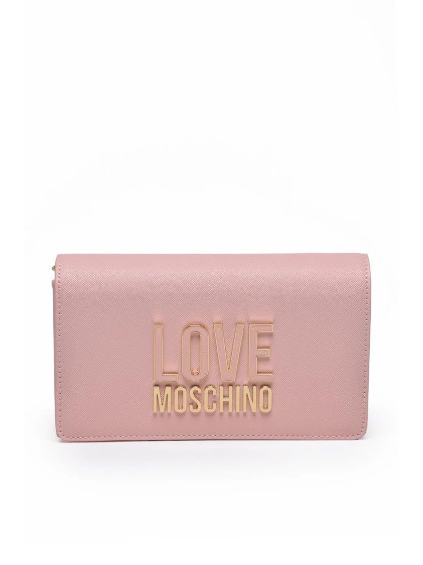 Love Moschino Pink Polyurethane Saffiano Crossbody Bag