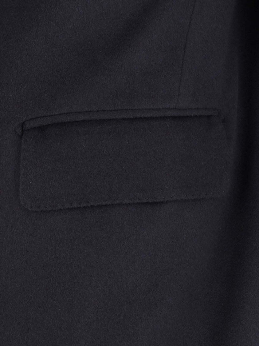 Tagliatore Double-Breasted Virgin Wool Coat With Notched Lapel