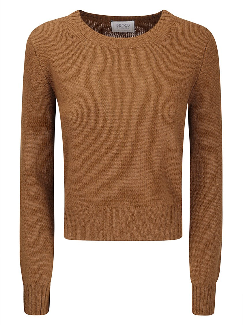Be You Short-Fit Cashmere Crew Neck Sweater With Cozy Texture