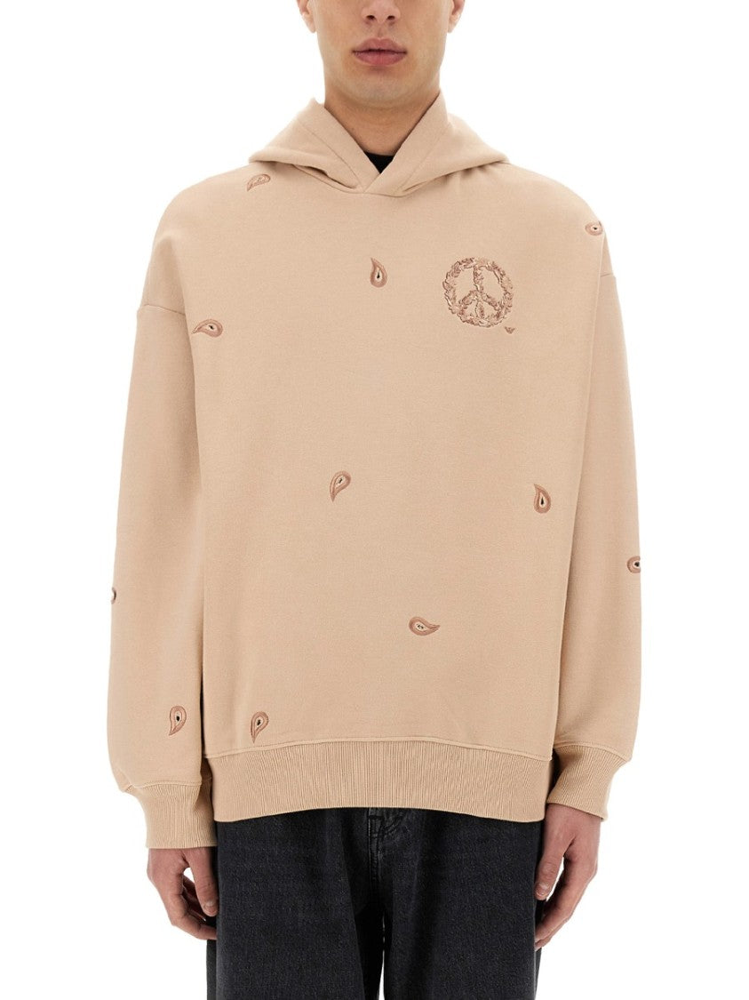 Emporio Armani Intricate Embroidered Sweatshirt With Hood