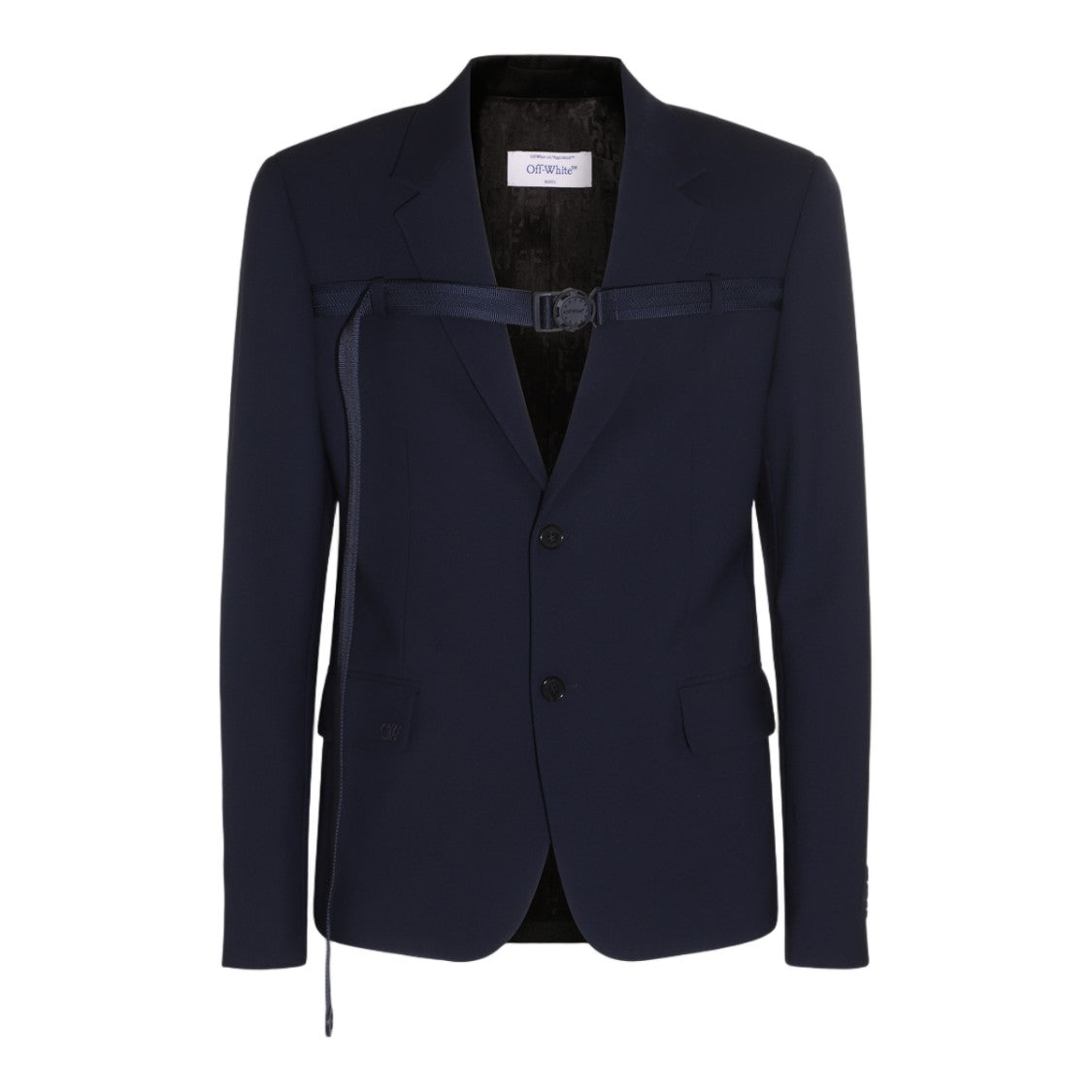 Off-White Tailored Blazer With Modern Buckle Detail