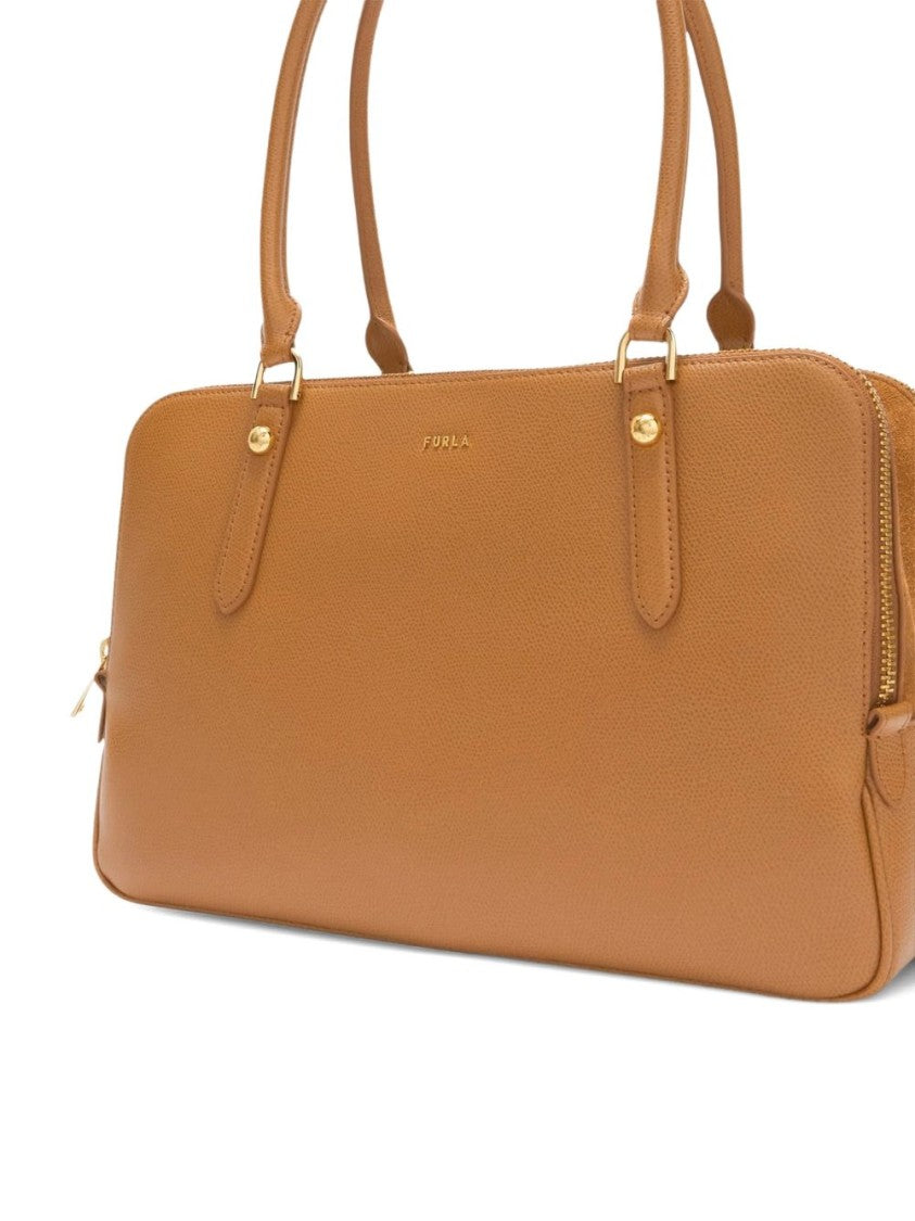 Furla Brown Zip Top-Handle Shoulder Bag