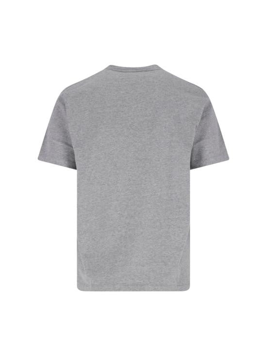 Auralee Grey Short-Sleeved Cotton T-Shirt With Classic Crew Neck