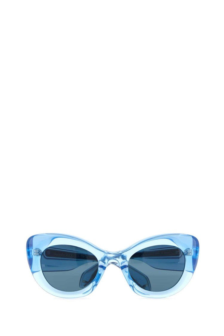 Alexander Mcqueen Light-Blue Acetate The Curve Sunglasses