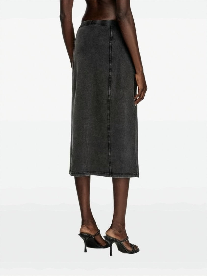 Diesel Straight Silhouette Midi Skirt With Vertical Seams