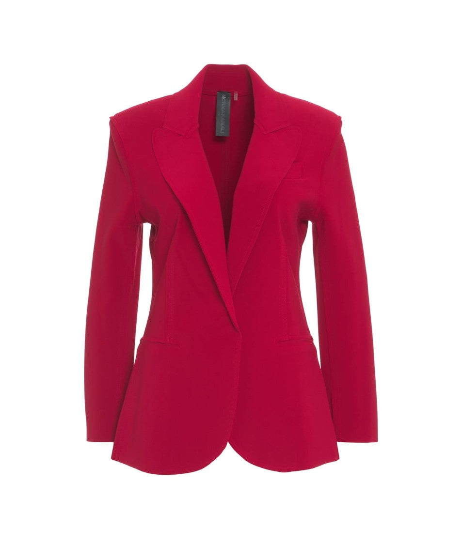 Norma Kamali Single-Breasted Blazer With Peaked Lapels