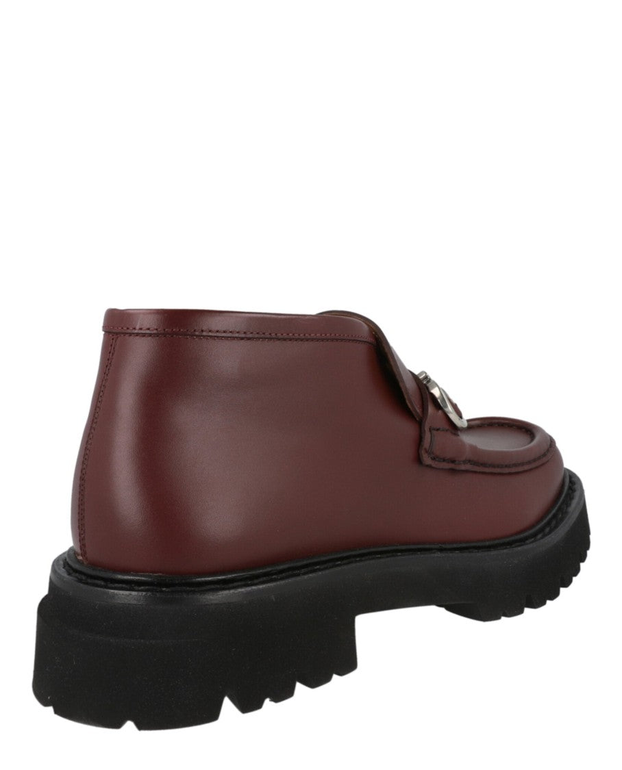 Ferragamo Gancini Ankle Boots With Block Heel And Rugged Sole