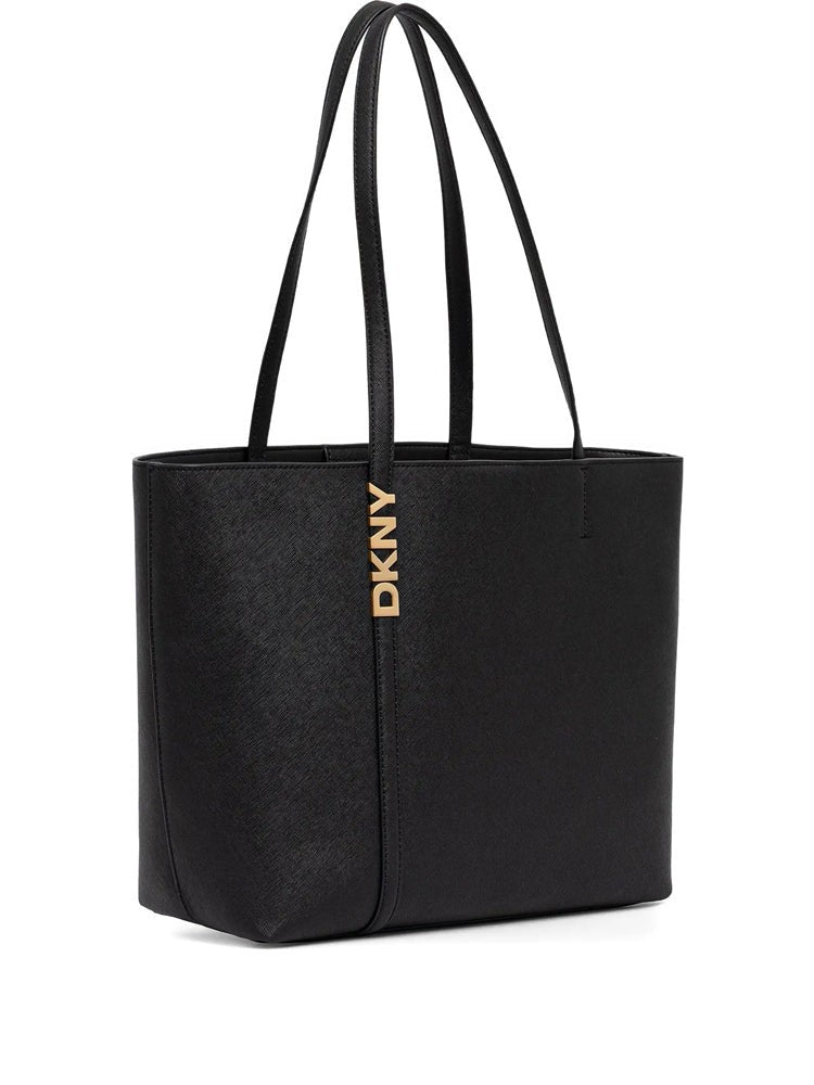 Dkny Structured Cow Leather Tote Bag With Detachable Pouch