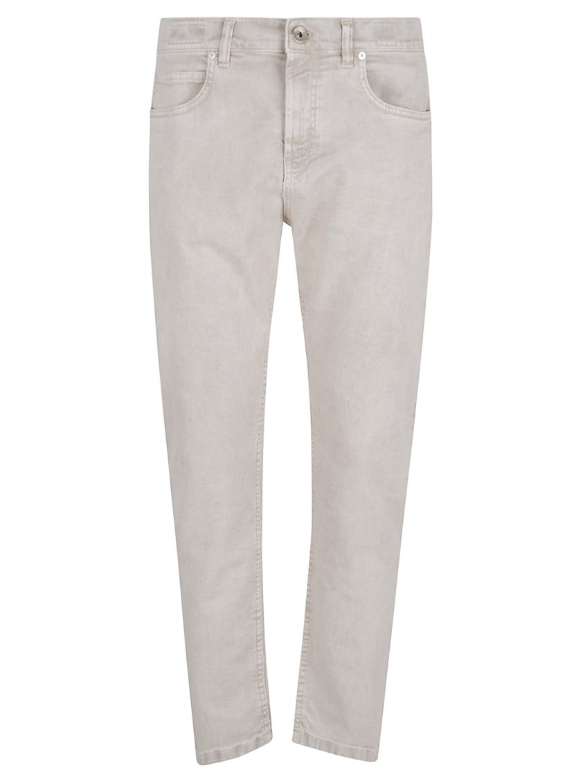 Eleventy Regular Fit Cotton-Elastane Jeans In Soft Beige