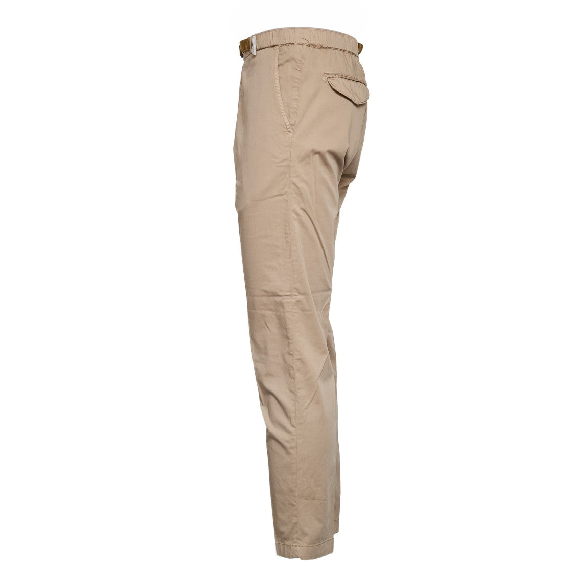 White Sand Satin Cotton Drawstring Straight Leg Pants