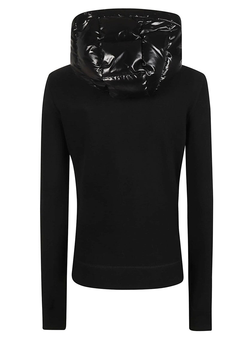Moncler Grenoble Quilted Black Hooded Padded Cardigan