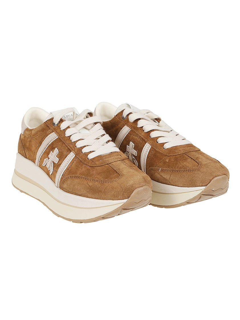 Premiata Brown Bethcoin Calf Leather Suede Sneakers
