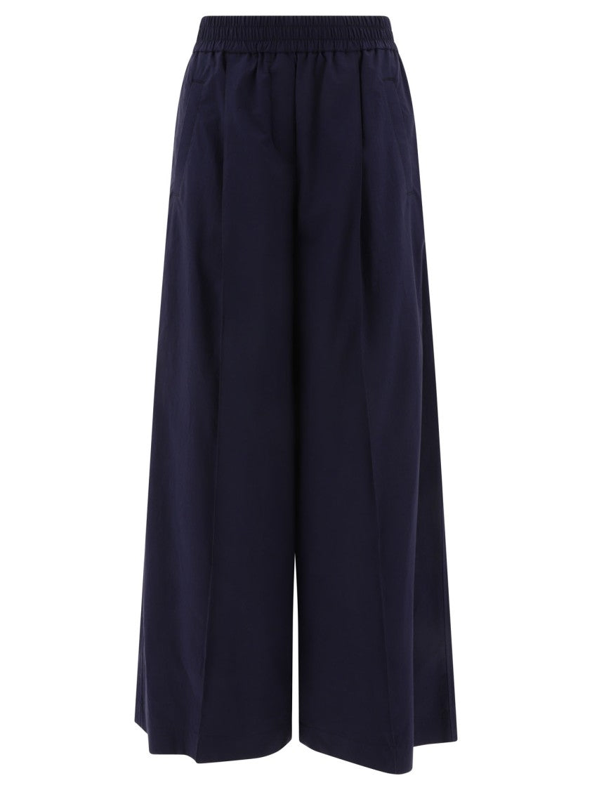 Brunello Cucinelli Relaxed Wide-Leg Trousers With Elastic Waistband