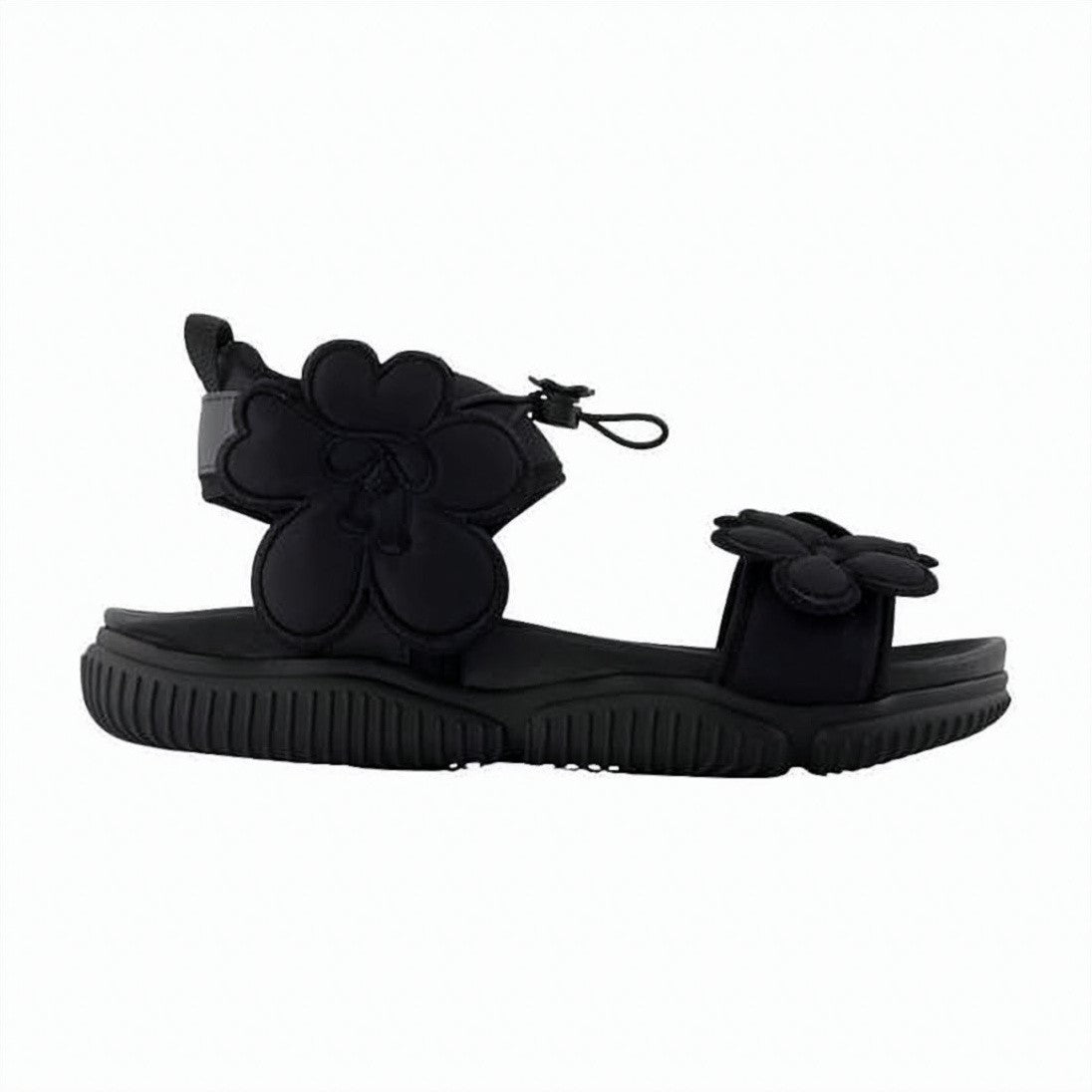 Cecilie Bahnsen Neutrals Cowhide Leather Neoprene Floral Sandals