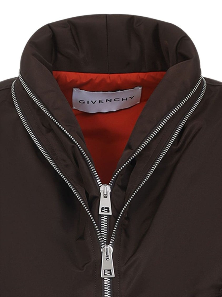 Givenchy Cropped Bomber Jacket With High Collar And Front Zip Closure