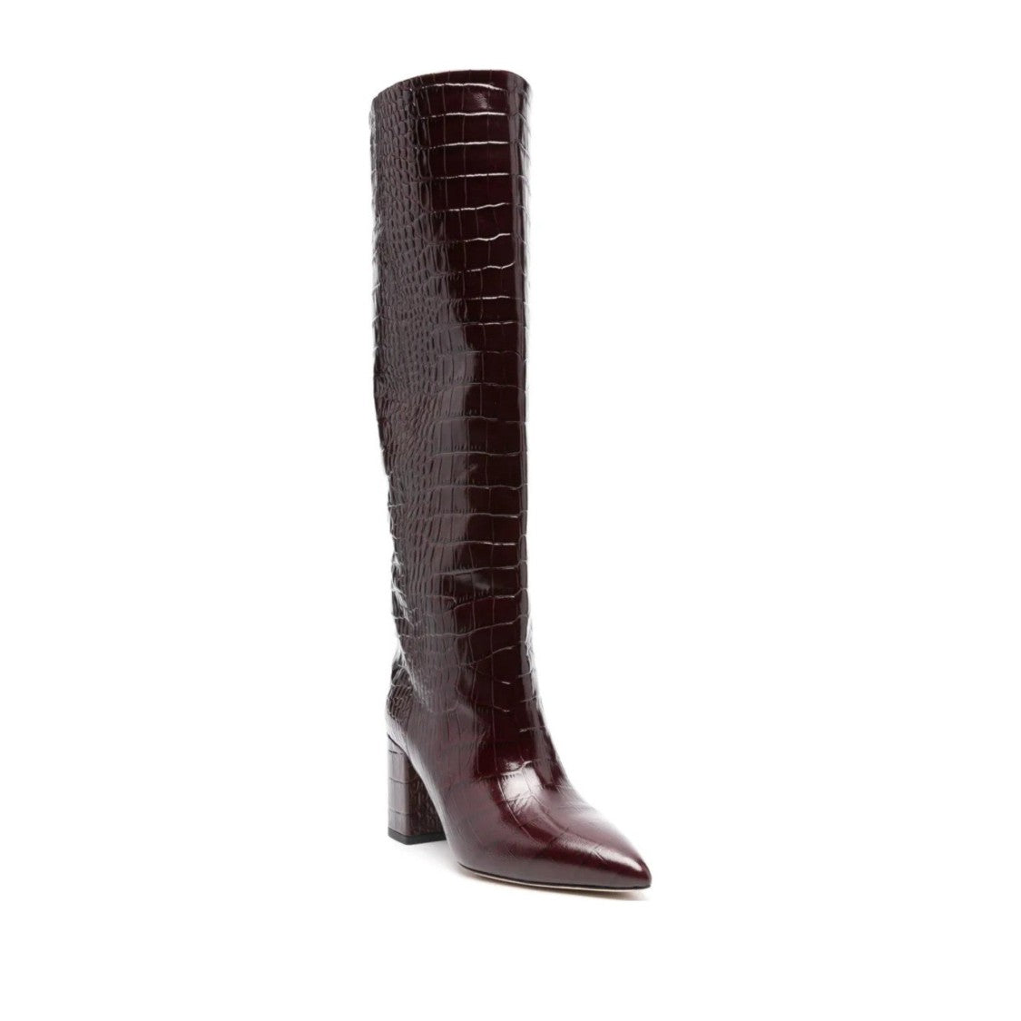 Paris Texas Brown Calf Leather Crocodile Knee-High Boots