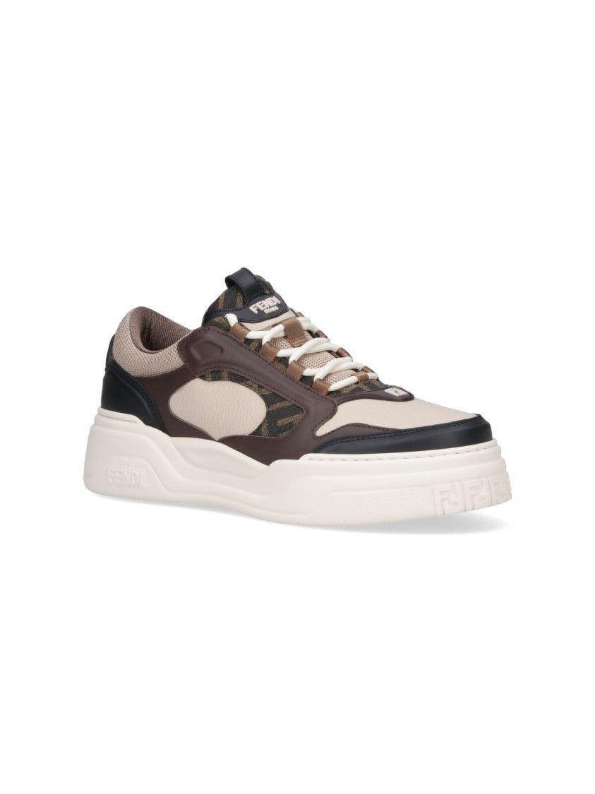 Fendi Brown Force Calf Leather Sneakers