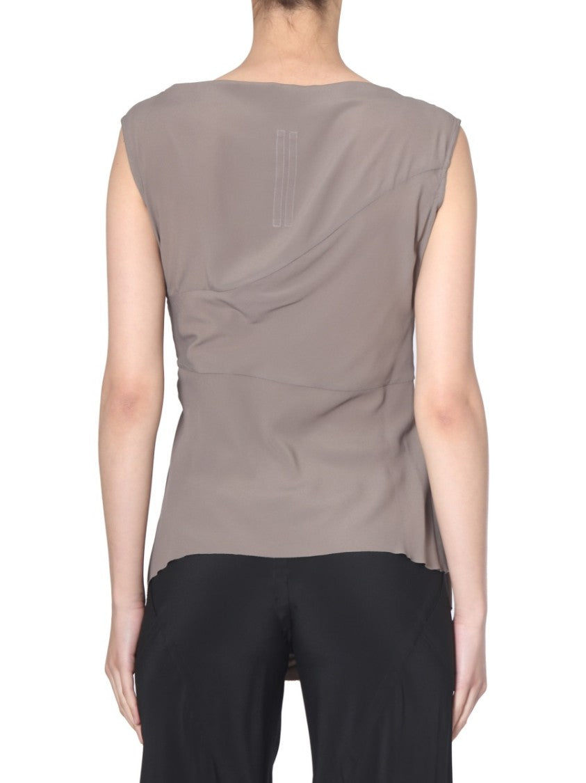 Rick Owens Sleeveless Draped Top With Knotted Detailing