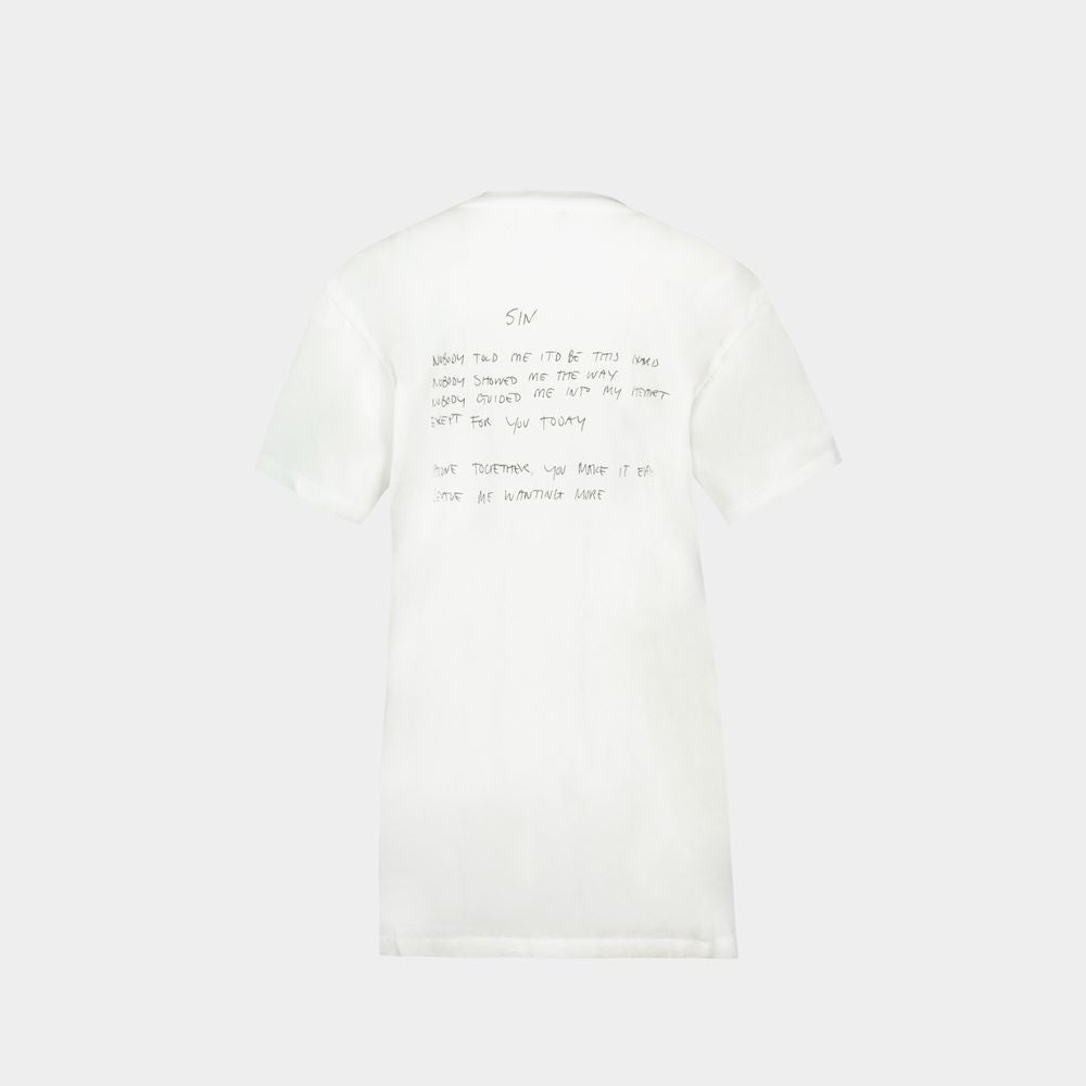 Anine Bing Walker Lyrics T-Shirt - Cotton - White