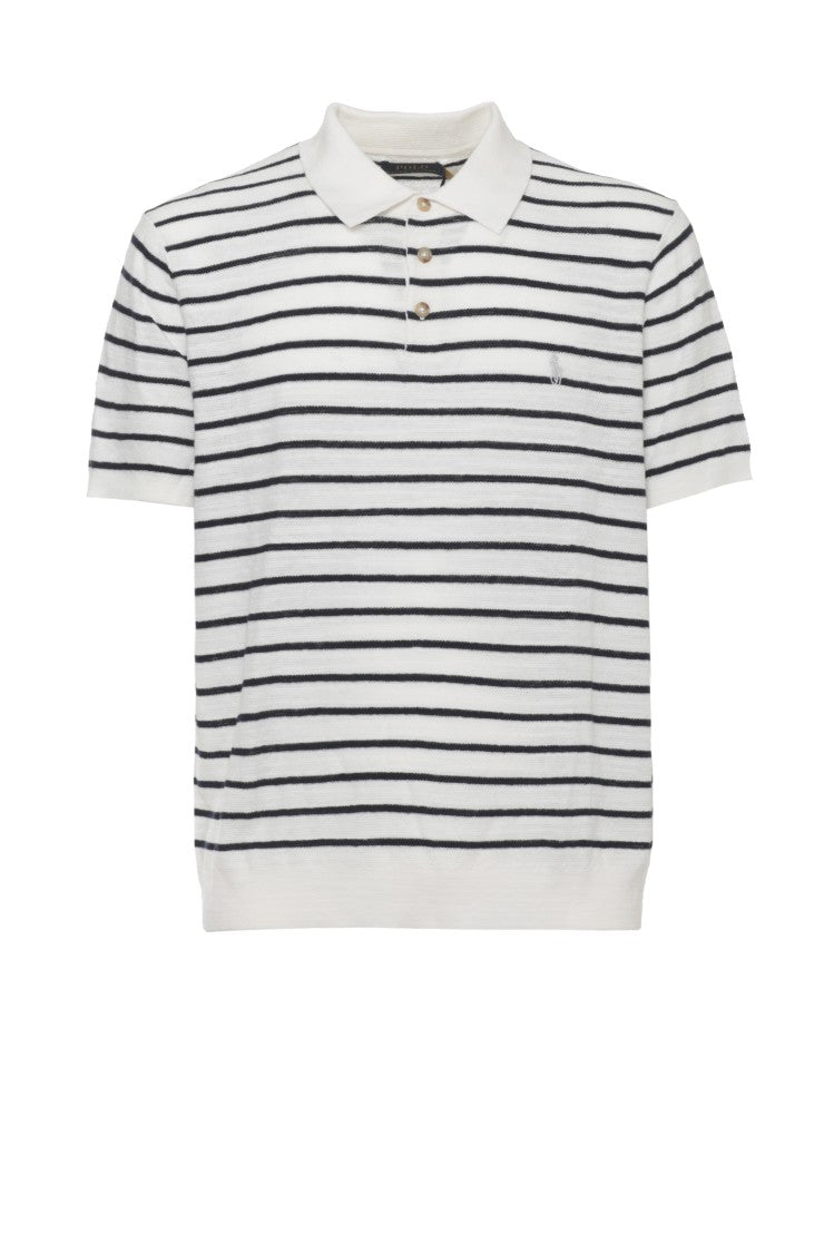 Polo Ralph Lauren Ivory Pony Striped Cotton Polo Shirt