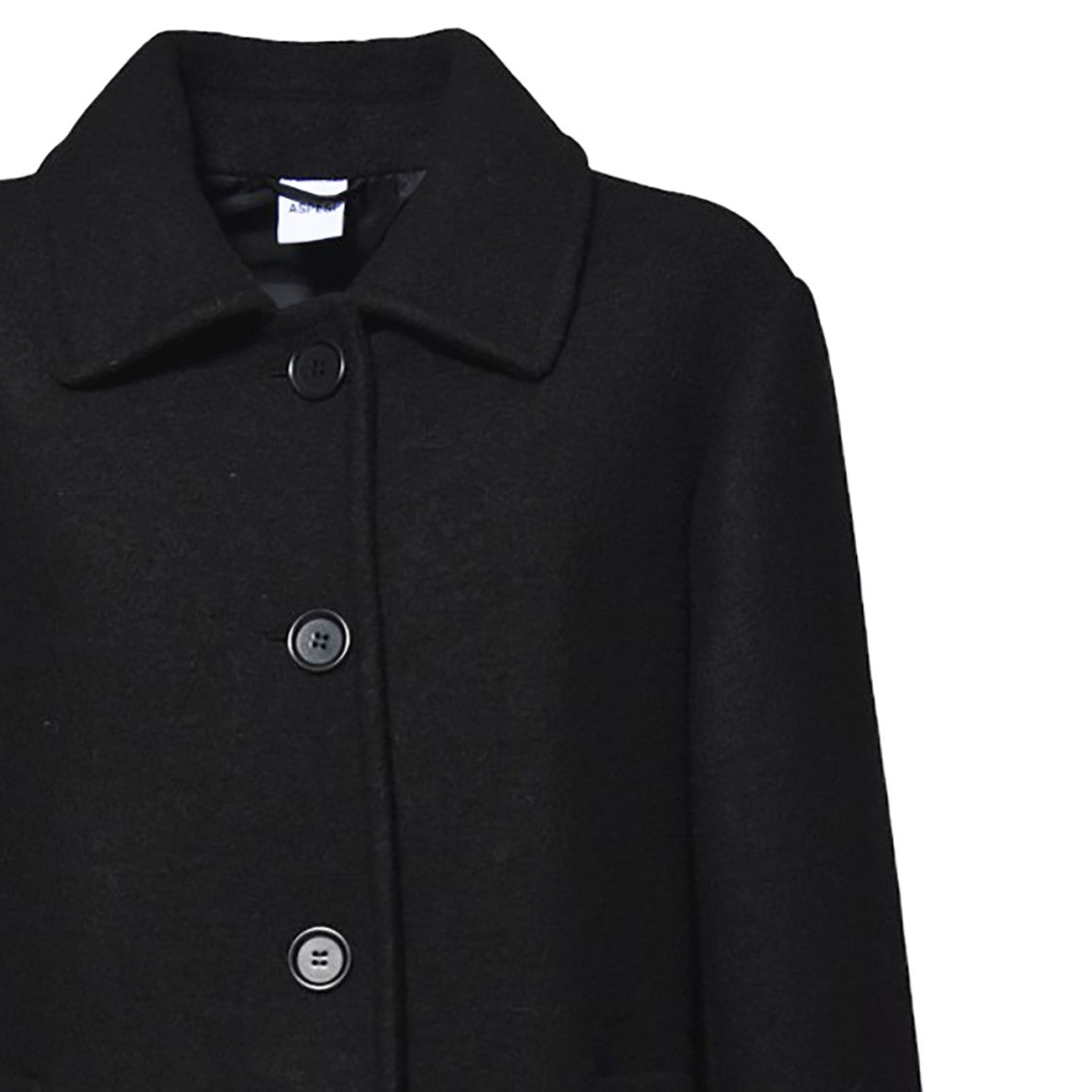 Aspesi Long Coat In Black Felted Wool