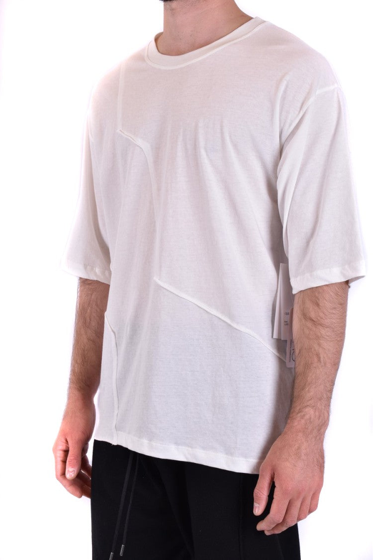 Isabel Benenato Irregular Seam White Cotton T-Shirt