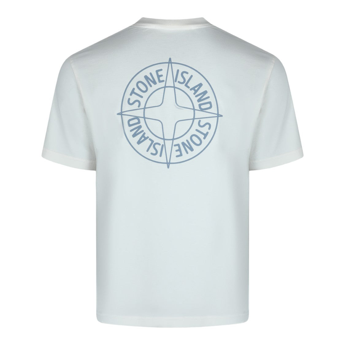 Stone Island White Crew Neck T-Shirt With Emblem