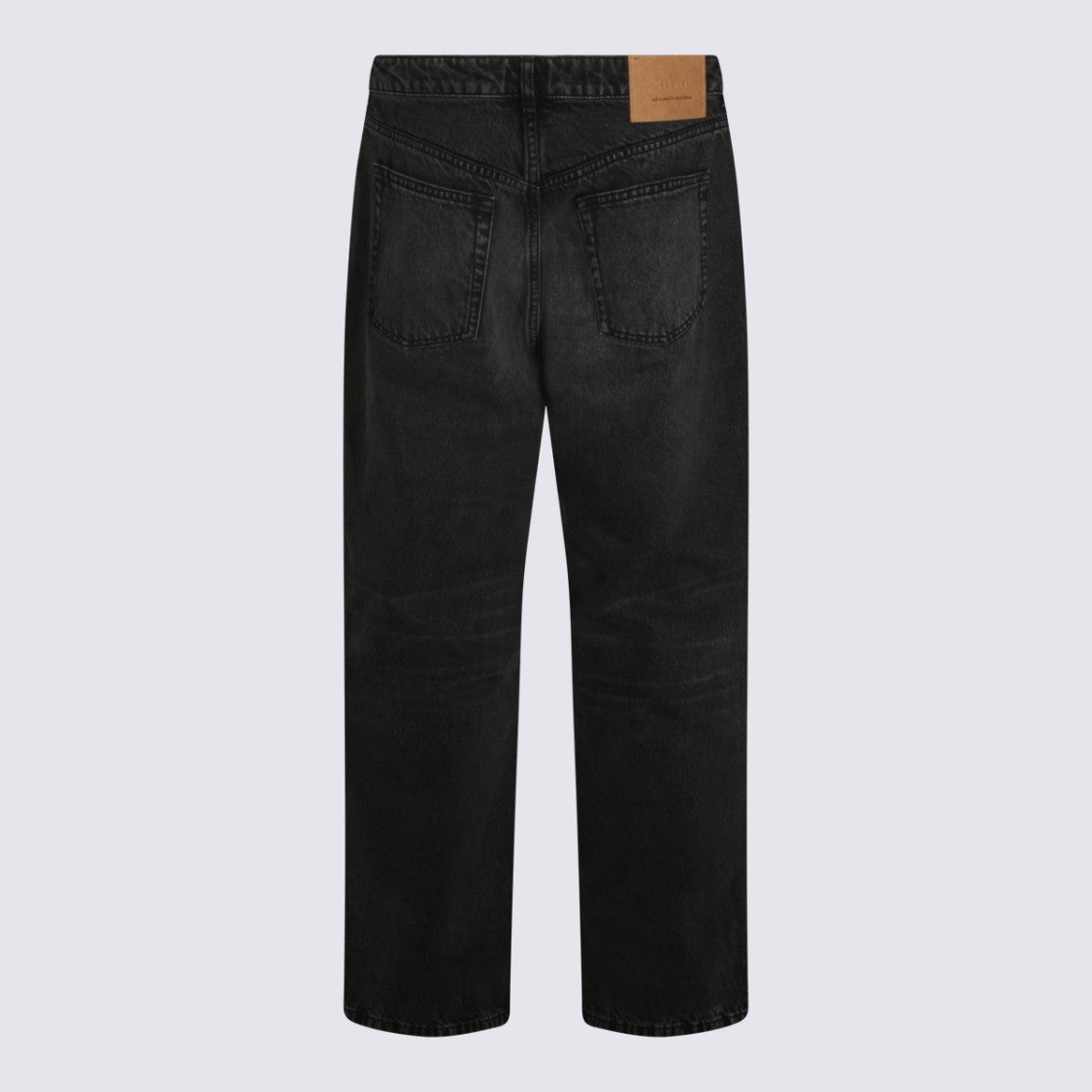 Ami Paris Straight-Leg Jeans With Faded Black Wash And Traditional Five-Pocket Design