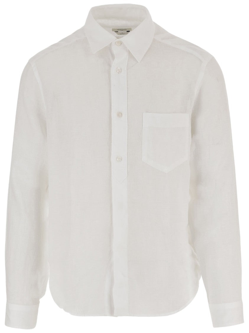 Jacob Cohen Long-Sleeve Linen Shirt With Classic Collar