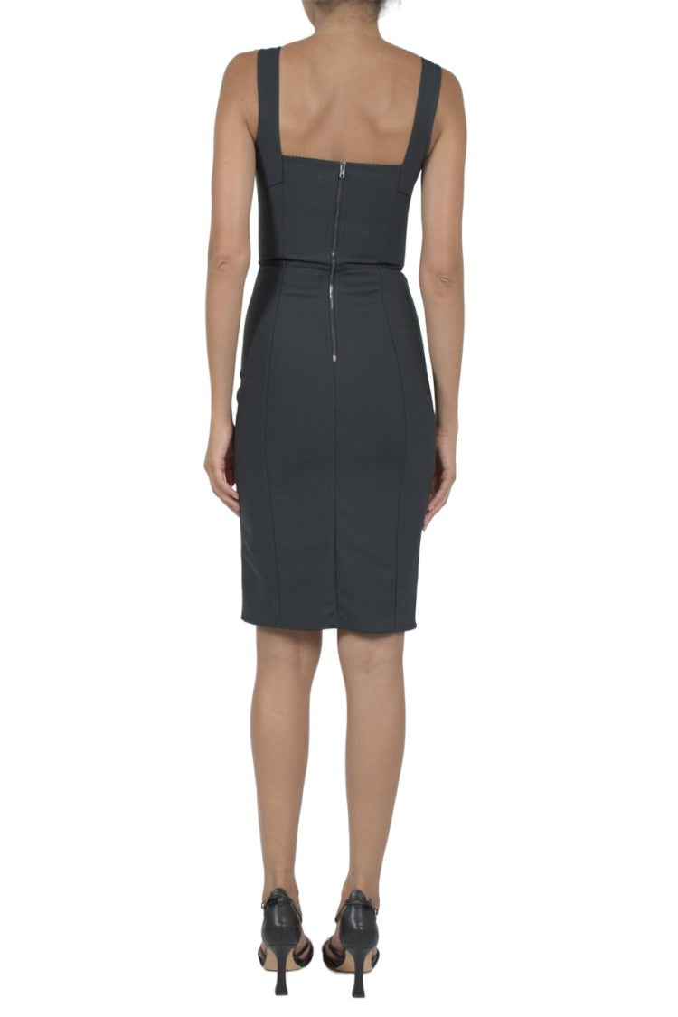 Dolce & Gabbana Black Sweetheart Sheath Polyester-Blend Mini Dress