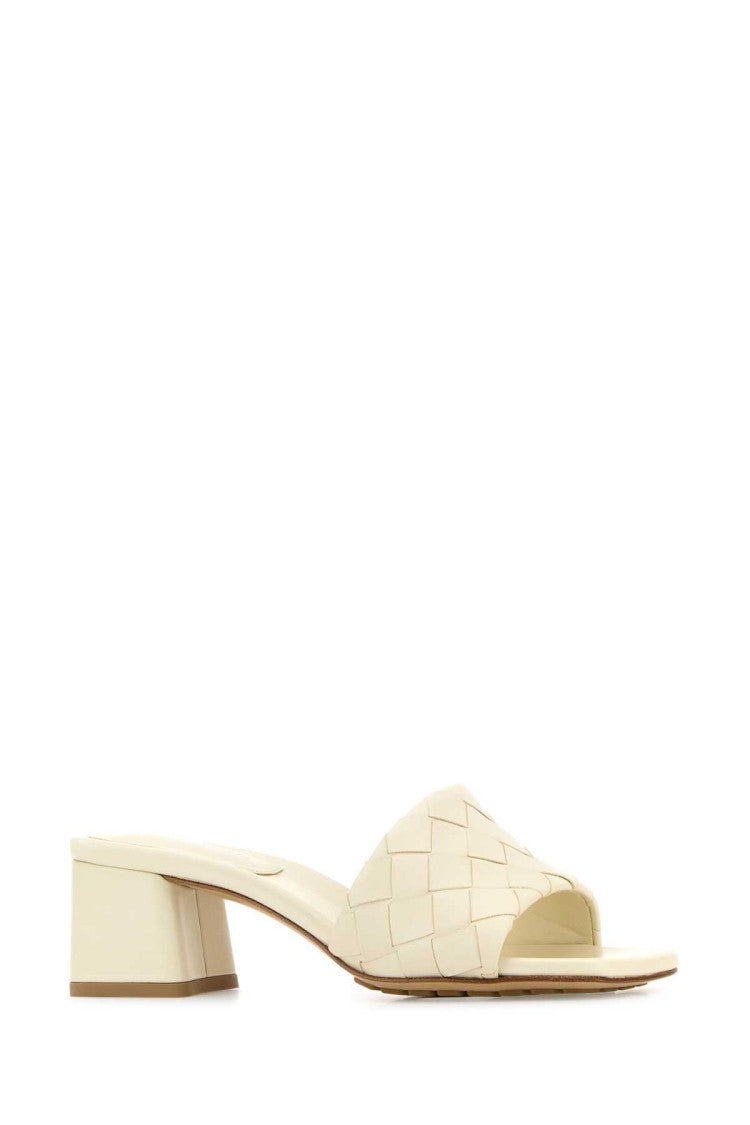 Bottega Veneta Ivory Leather Parco Mules