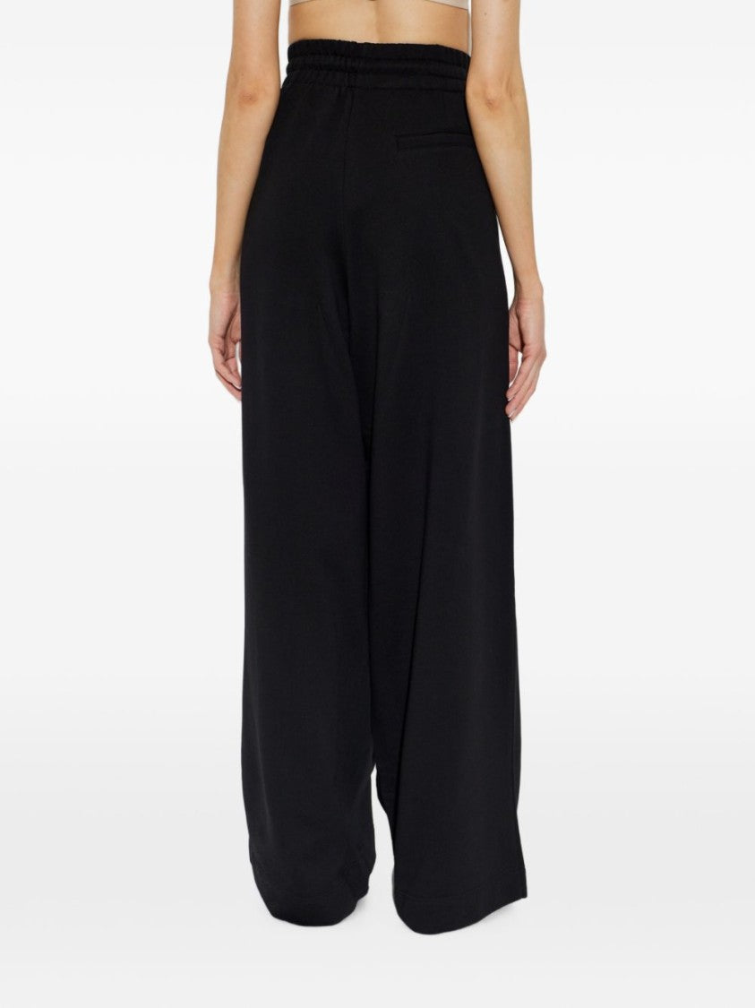 Dries Van Noten Black Wide-Leg Relaxed Fit Drawstring Pants